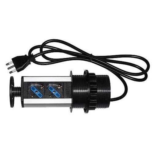 LINK MULTIPRESA DA TAVOLO A SCOMPARSA CON 2 PRESE 16A FEMMINA ITA/SCHUKO