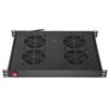 LINK RIPIANO PER ARMADI RACK19" CON 4 VENTOLE NERO 4 AGGANCI 483x330x44mm