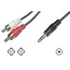 LINK CAVO STEREO PER COLLEGAMENTO CASSE-SCHEDA AUDIO 1 CONNETTORE 3,5 MM. - 2 CONNETTORI CINCH (RCA) MASCHIO - MT. 20