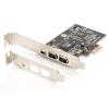 DIGITUS SCHEDA AGGIUNTIVA PCI EXPRESS 2+1 PORTA FIREWIRE IEEE1394A CON STAFFA NORMALE + LOW PROFILE