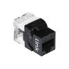 LINK PRESA RETE KEYSTONE JACK RJ45 CATEGORIA 6A UTP COLORE NERO 180° CONTATTI DORATI 50 MICRON