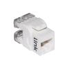 LINK PRESA RETE KEYSTONE JACK RJ45 CATEGORIA 6A UTP COLORE BIANCO 180° CONTATTI DORATI 50 MICRON