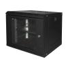 ARMADIO RACK 19" 9U LINK SERIE LIGHT COLORE NERO CON PORTA VETRO (AxPxL) MM 450X400X530 RIPIANO INCLUSO