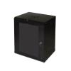 ARMADIO RACK 19 12U LINK SERIE LIGHT COLORE NERO CON PORTA VETRO (AxPxL) MM 600X400X530 RIPIANO INCLUSO