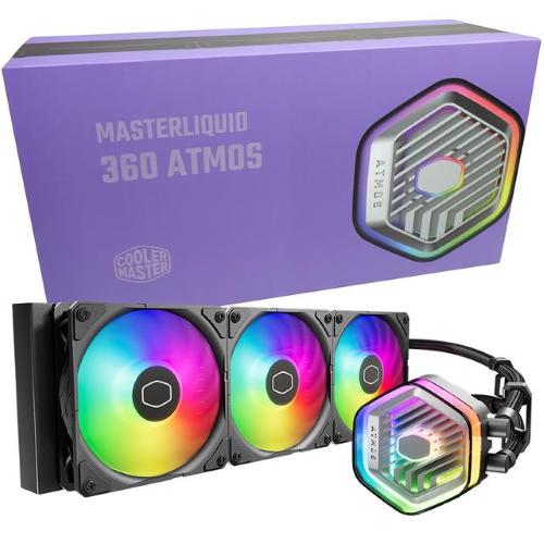 COOLER MASTER DISSIPATORE A LIQUIDO MASTERLIQUID 360 ATMOS ARGB GEN 2, SICKLEFLOW V2 120 ARGB