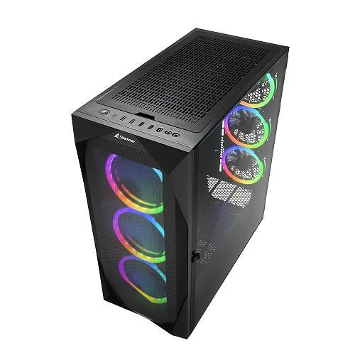 SHARKOON CASE REV300 FULL-TOWER, SIDE GLASS - BLACK