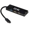 LINK HUB 4 PORTE CON 1 PORTA USB 3.0 E 3 PORTE USB 2.0 CON CONNETTORE USB-C