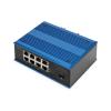 DIGITUS Switch PoE di rete Gigabit Ethernet a 8 porte, industriale, non gestito, 1 collegamento SFP