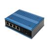 DIGITUS Switch PoE di rete Fast Ethernet a 4 porte, industriale, non gestito, 1 collegamento SFP