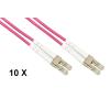 LINK CONFEZIONE 10 CAVI FIBRA OTTICA LC A LC MULTIMODE DUPLEX OM4 GUAINA 2 MM 50/125 MT.5