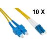 LINK CONFEZIONE 10 CAVI FIBRA OTTICA LC A SC SINGLEMODE DUPLEX OS2 GUAINA 2 MM 50/125 MT.5