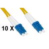 LINK CONFEZIONE 10 CAVI FIBRA OTTICA LC A LC SINGLEMODE DUPLEX OS2 GUAINA 2 MM 9/125 MT.2