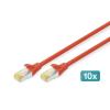 DIGITUS CAVO PATCH CAT 6A S/FTP, 10 PEZZI , 3 MT. COLORE ROSSO
