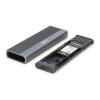 DIGITUS Alloggiamento per disco rigido USB M.2, SSD, esterno, NVMe + SATA, 10 Gbps (NVMe) 6 Gbps (SATA), USB3.1 Gen2, alluminio, senza attrezzi