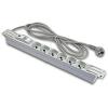 MULTIPRESA ALIMENTAZIONE PER RACK 19" IN PLASTICA CON 6 PRESE UNIVERSALI TRIPOLARI/SCHUKO MAGNETOTERMICA CON SPINA SCHUKO CAVO MT 3
