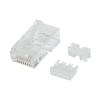 CONFEZIONE 50 PEZZI PLUG RJ45 8 POLI CAT 6A PER CAVO SOLIDO E FLESSIBILE CON GUIDACAVI INTERNO ESTRAIBILE