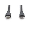 DIGITUS CAVO RICARICA GUAINA SILICONE USB-C / LIGHTNING 2m, USB 2.0, 60W, NERO