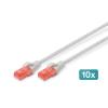 DIGITUS CAVO PATCH U/UTP CAT 6 - LSZH,10 PEZZI 0,5 MT. COLORE GRIGIO