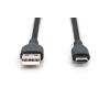 DIGITUS CAVO RICARICA GUAINA SILICONE USB-A / USB-C 0,5m, USB 2.0, 60W, NERO