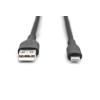 DIGITUS CAVO RICARICA GUAINA SILICONE USB-A / LIGHTNING 0,5m, USB 2.0, 12W, NERO