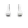 DIGITUS CAVO RICARICA GUAINA SILICONE USB-C / USB-C 0,5m, USB 2.0, 60W, BIANCO