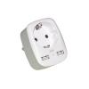 LINK ADATTATORE MULTIPRESA DA MURO SPINA ITALIANA 10A CON 2 PORTE USB E UNA PRESA 2 POLI