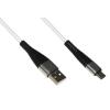 LINK CAVO MICRO USB MT 1 GUAINA INTRECCIATA CON PROTEZIONE FLESSIBILE SUL CONNETTORE COLORE BIANCO