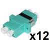 LINK CONFEZIONE 12 ADATTATORI FIBRA OTTICA LC/LC MULTIMODE DUPLEX OM3