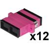 LINK CONFEZIONE 12 ADATTATORI FIBRA OTTICA SC/SC MULTIMODE DUPLEX OM4