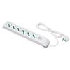 MULTIPRESA CON INTERRUTTORE CAVO NT 1,5 SPINA ITALIANA 16A 90° CON 6 PRESE BIPASSO ITA/SCHUKO COLORE BIANCO