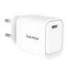 Caricatore Adattatore Universale Vultech CC20-1C 1 Porta Type-C PD20 GaN 20W - Bianco Dimensioni Compatte