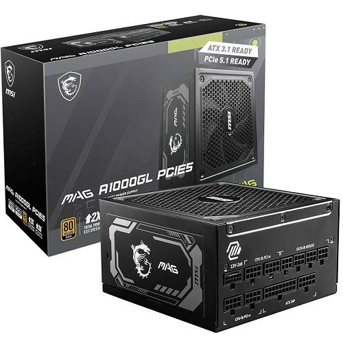 MSI ALIMENTATORE MAG A1000GL PCIE5, EU, 1000W, FULLY-MODULAR, 80 PLUS