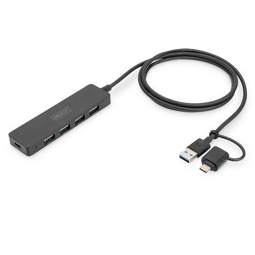 DIGITUS HUB USB 3.0, 4 PORTE, SLIM LINE